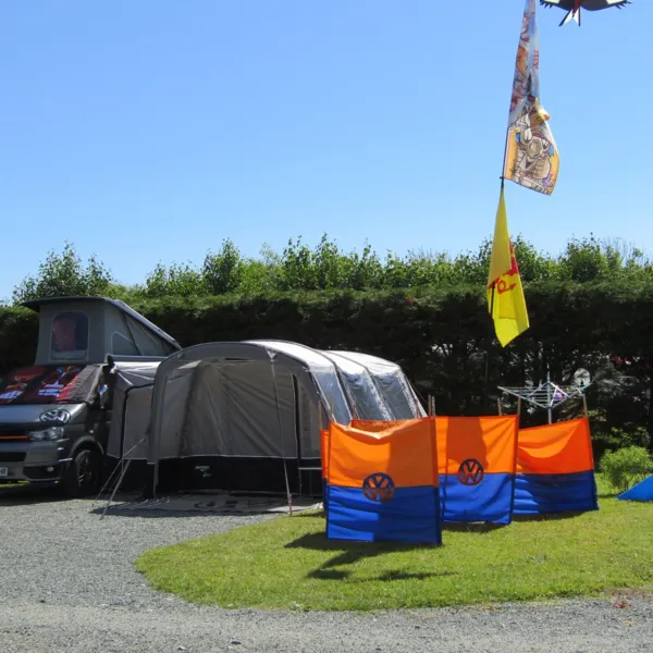 Hard Standing Touring pitches at Little Trevothan, Coverack, near Helston, Cornwall